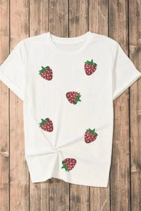 Sequin Strawberry Crew Neck Short Sleeve T Shirt - Update AvenueT-ShirtsTrendsi1001003001069671001003001069673b54758e - 899e - 42ce - ac25 - 94baf6ccd6f6 - Max - OriginWhite