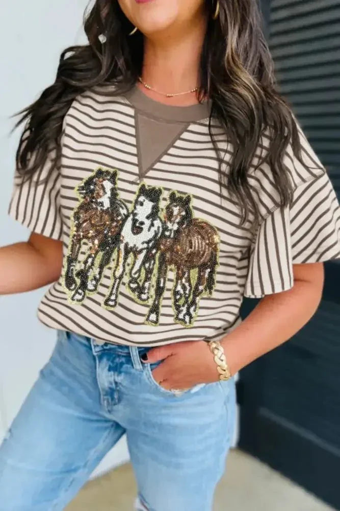 Sequin Striped Round Neck T-Shirt - Update AvenueT-ShirtsTrendsi100100422051671100100422051671f814ffb9 - 7478 - 41d4 - acc0 - dcc6d5d67671 - Max - OriginTaupe