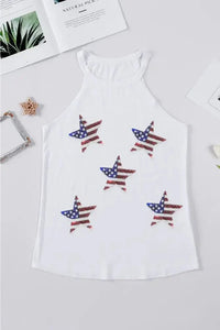 Sequin US Flag Star Grecian Neck Tank - Update AvenueHonor the Stars and StripesTrendsi10010013356198010010013356198053d8072c - f5ab - 4aeb - 9be8 - 2442a72c03e8 - MaxWhite