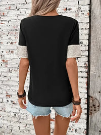 Sequin V - Neck Short Sleeve T-Shirt - Update AvenueT-ShirtsTrendsi100100900921319100100900921319106635ff - 9eab - 4d82 - a71c - 4d22a4adcac1 - Max - OriginBlack