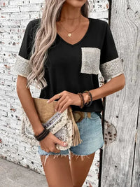 Sequin V - Neck Short Sleeve T-Shirt - Update AvenueT-ShirtsTrendsi100100900921319100100900921319e18c50e4 - 4122 - 43ad - 82a3 - cc2e02535029 - Max - OriginBlack