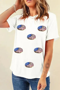 Sequined Flag Round Neck Short Sleeve T Shirt - Update AvenueT-ShirtsTrendsi1001008569713811001008569713811750fe8f - c07d - 4153 - b482 - 49a775f481e4 - Max - OriginWhite
