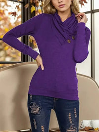 Shiny Buttoned Mock Neck Long Sleeve Blouse - Update AvenueTrendsi1001010694324561001010694324569df58e0dcc6c42469fdd399ff7f5db5d - MaxViolet