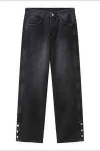 Side Slit Baggy Jeans with Pockets - Update AvenueTrendsi100400957848802100400957848802Side Slit Baggy Jeans with PocketsDark
