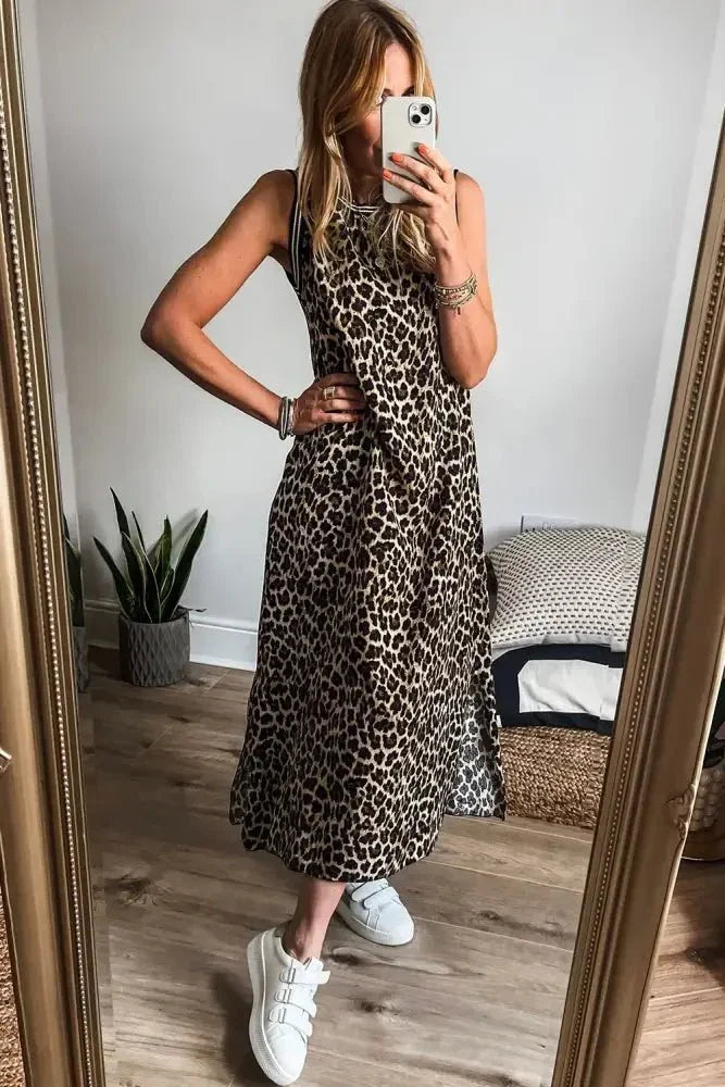 Side Slit Leopard Sleeveless Maxi Dress - Update AvenueFestival VibesTrendsi1001007543747801001007543747807eb1fbea - 7f2f - 4eb0 - 8525 - a0087183e13b - MaxLeopard