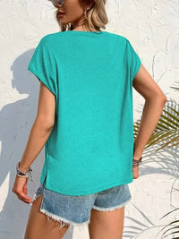 Side Slit Round Neck T-Shirt - Update AvenueT-ShirtsTrendsi1001007375613781001007375613782845bb75 - e409 - 40ad - 8f55 - dc7aa42d3a0e - Max - OriginAqua