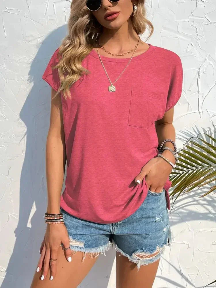 Side Slit Round Neck T-Shirt - Update AvenueT-ShirtsTrendsi100100737561468100100737561468e4720bbd - 22cf - 4f64 - a145 - ac523b20516e - Max - OriginStrawberry