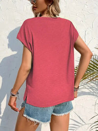 Side Slit Round Neck T-Shirt - Update AvenueT-ShirtsTrendsi100100737561468100100737561468c740a217 - d24e - 427e - 809c - b96863105a87 - Max - OriginStrawberry
