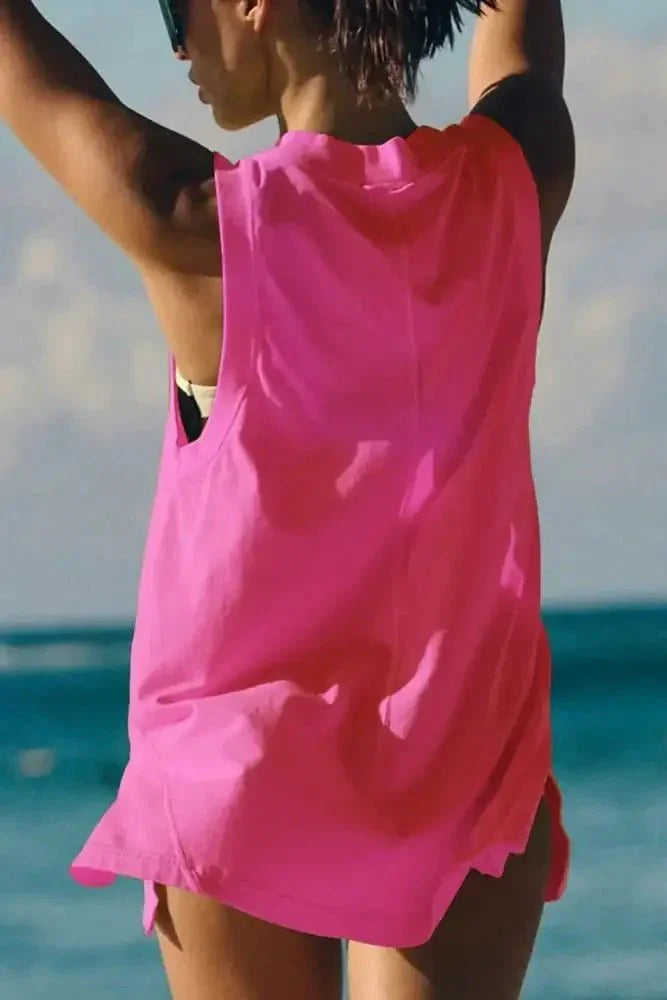Side Slit V - Neck Tank - Update AvenueVacation StyleTrendsi100100795719785100100795719785e272259f - 9e2b - 4790 - b3af - c2ebcbc90080 - MaxHot Pink