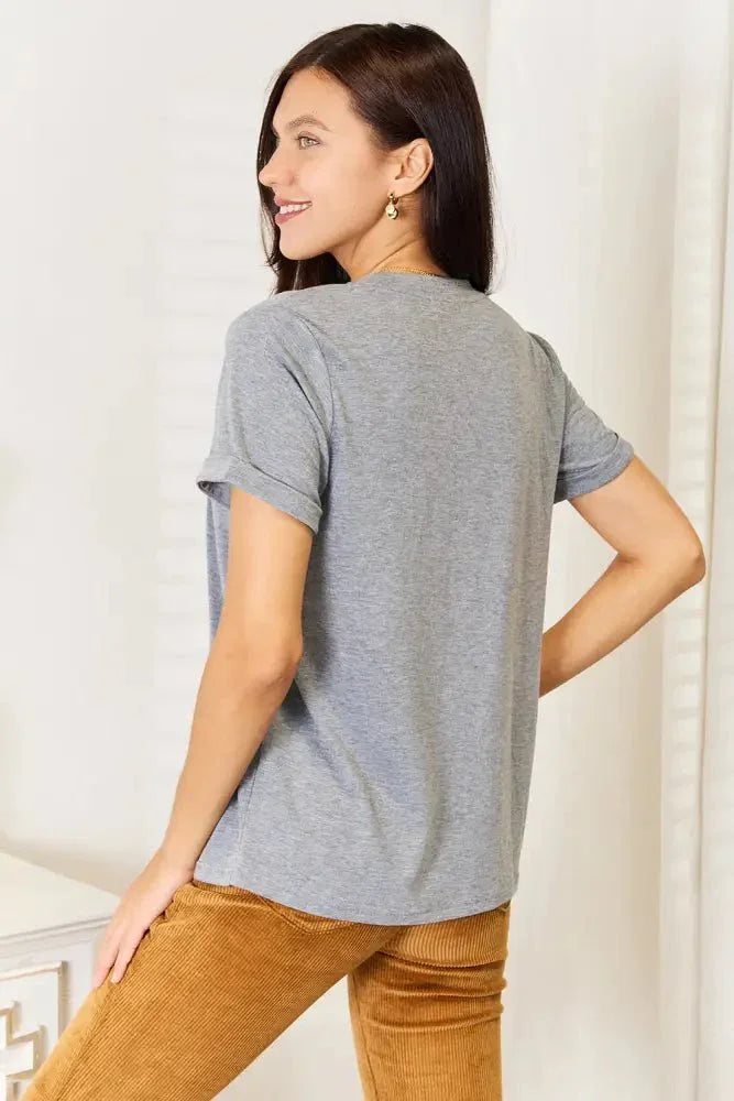Simply Love US Flag Graphic Cuffed Sleeve T-Shirt - Update AvenueHonor the Stars and StripesTrendsi1001010676188861001010676188866f93ab1986e449399822533d70639734 - MaxGray