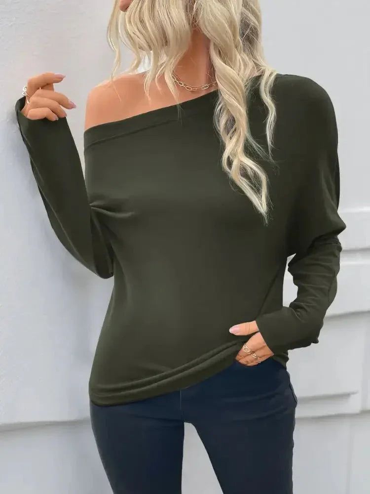 Single Shoulder Long Sleeve T-Shirt - Update AvenueT-ShirtsTrendsi100100331953118100100331953118aacb38fa703842d198a886590774e8ad - Max - OriginDark Green