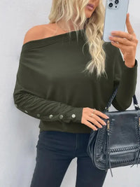 Single Shoulder Long Sleeve T-Shirt - Update AvenueT-ShirtsTrendsi1001003319531181001003319531182092073ee23a4b2bb0f68e04c764f9a6 - Max - OriginDark Green