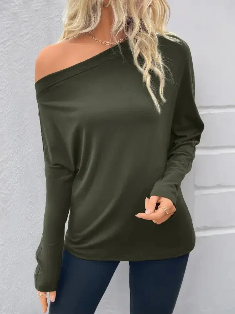 Single Shoulder Long Sleeve T-Shirt - Update AvenueT-ShirtsTrendsi100100331953118100100331953118630e47dbc50f48449b8d0b8a7521d5c2 - Max - OriginDark Green