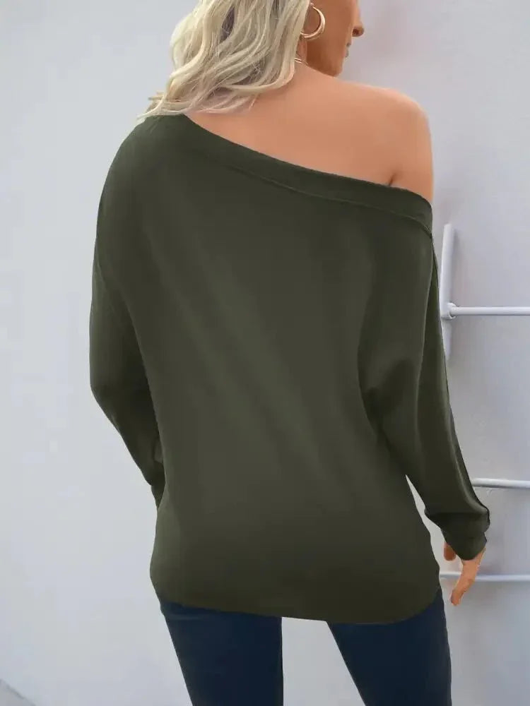 Single Shoulder Long Sleeve T-Shirt - Update AvenueT-ShirtsTrendsi1001003319531181001003319531189270119e15d04e8985e4a3791fef9e95 - Max - OriginDark Green