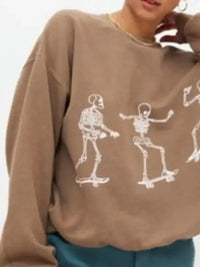 Skeleton Graphic Oversized Sweatshirt - Update AvenueHalloweenTrendsi1001005280022821001005280022829fec2213 - 3e90 - 4e18 - 81fe - 0286598687d5 - Max - OriginKhaki