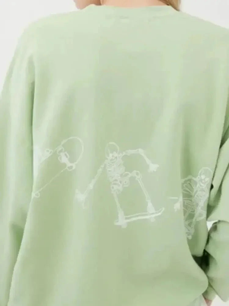 Skeleton Graphic Oversized Sweatshirt - Update AvenueHalloweenTrendsi1001005280034421001005280034422a9d36dc - d27b - 47ee - b9e1 - fef0f709fbf9 - Max - OriginLight Green