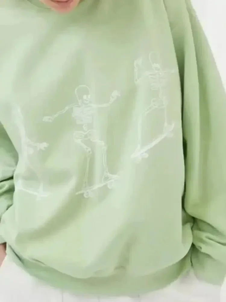 Skeleton Graphic Oversized Sweatshirt - Update AvenueHalloweenTrendsi100100528003442100100528003442e715447e - bf49 - 47bf - 9035 - dabb7e9a65dd - Max - OriginLight Green