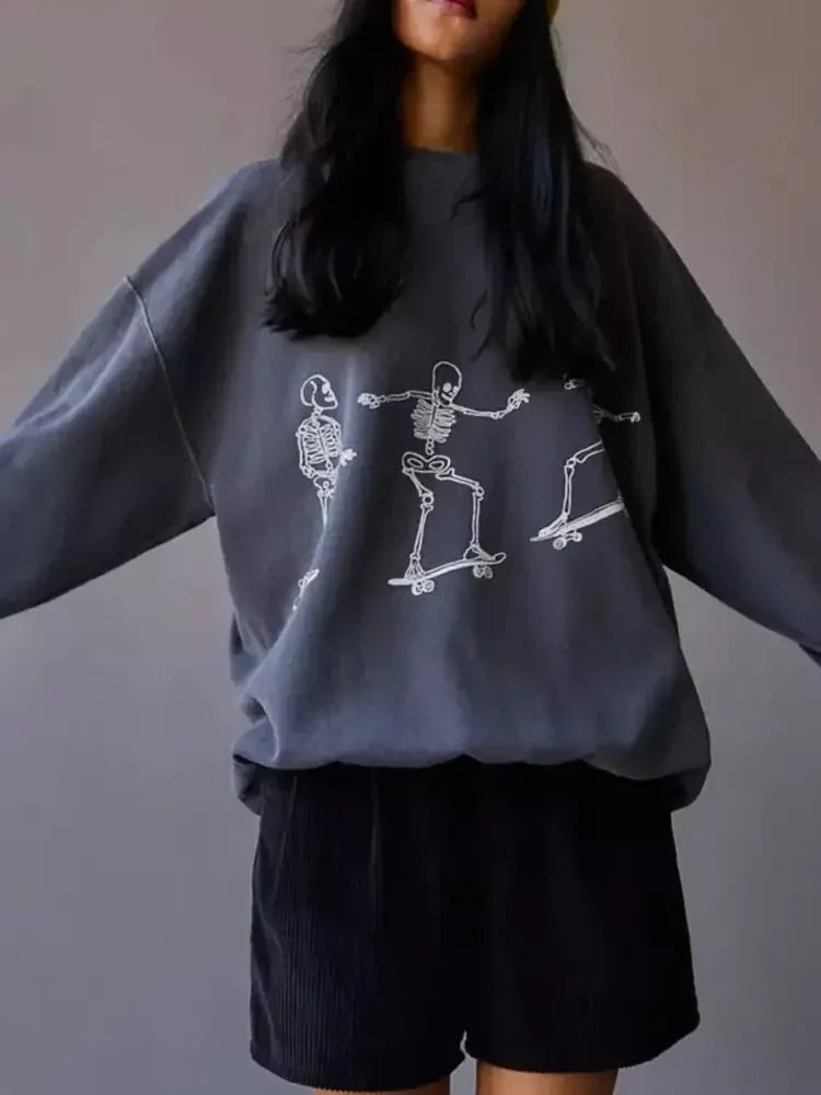 Skeleton Graphic Oversized Sweatshirt - Update AvenueHalloweenTrendsi10010052800685010010052800685073d2201d - edfe - 48bc - ab36 - 5b2b87a9ccf6 - Max - OriginGray