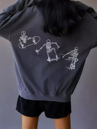 Skeleton Graphic Oversized Sweatshirt - Update AvenueHalloweenTrendsi10010052800685010010052800685057041b95 - d4b4 - 4261 - b930 - d9b0d8aad0dc - Max - OriginGray