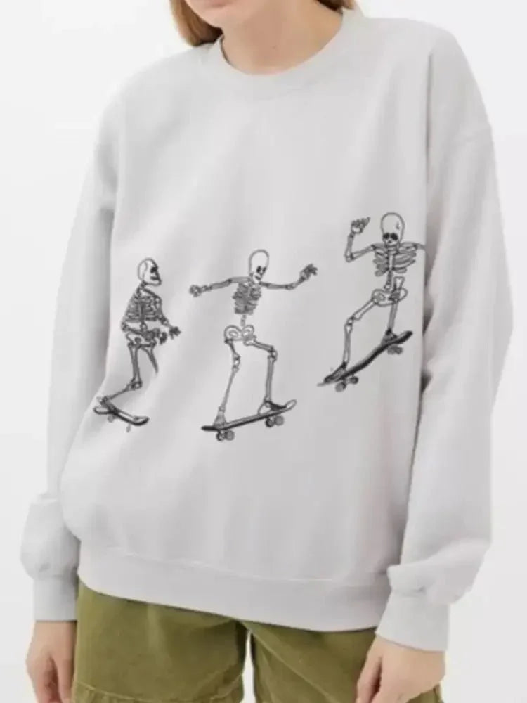 Skeleton Graphic Oversized Sweatshirt - Update AvenueHalloweenTrendsi100100528008243100100528008243829b23f9 - dbd4 - 4c02 - 8ed9 - b8d1db3c5862 - Max - OriginLight Gray