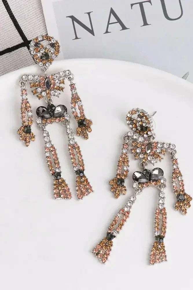 Skeleton Shape Glass Stone Dangle Earrings - Update AvenueHalloweenTrendsi101300039825021101300039825021671bd1b9377344c5a017da7d3250e178 - MaxCaramel