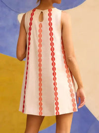 Sleeveless Geometric Print Mini Dress - Update AvenueCasual DressesTrendsi100100366022707100100366022707Sleeveless Geometric Print Mini DressOff - white