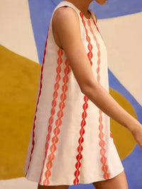 Sleeveless Geometric Print Mini Dress - Update AvenueCasual DressesTrendsi100100366022707100100366022707Sleeveless Geometric Print Mini DressOff - white