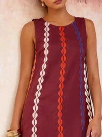 Sleeveless Geometric Print Mini Dress - Update AvenueCasual DressesTrendsi100100366023421100100366023421Sleeveless Geometric Print Mini DressDeep Red