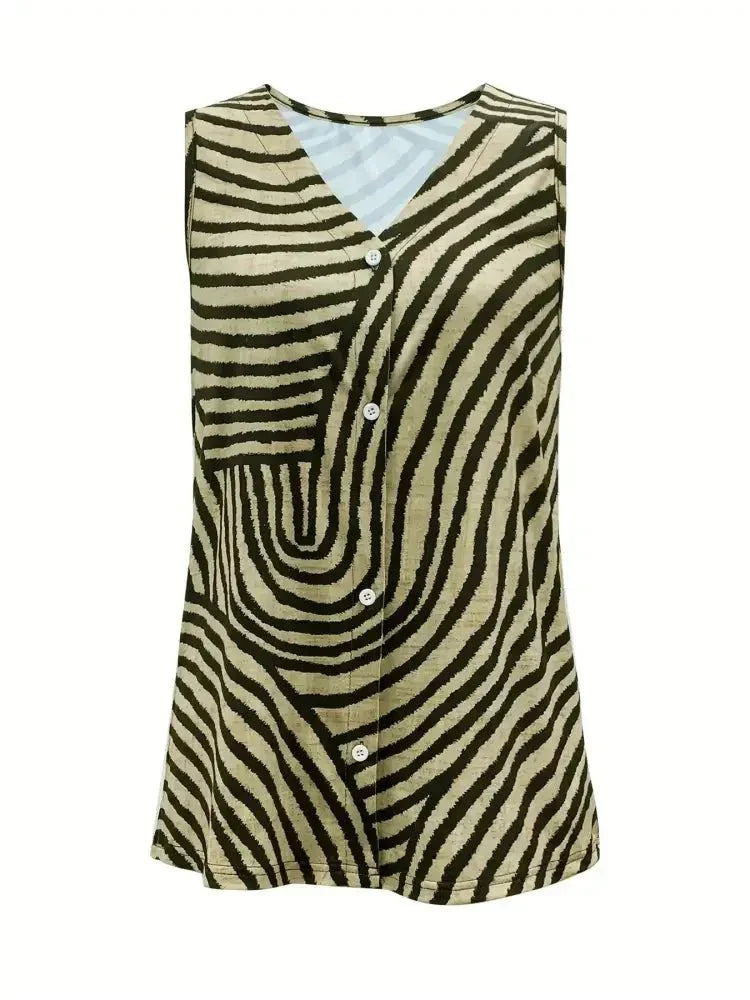 Sleeveless Zebra Print Button - Up Tank Top - Update AvenueTanks & CamisTrendsi100100372160086100100372160086cdaccadedd7b41faa4517df6c1a2e8c8 - Max - OriginYellow - Green