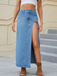 Slit Buttoned Denim Skirt with Pockets - Update AvenueDenim Dresses & SkirtsTrendsi100100895112280100100895112280d0433c27 - a41c - 4cf7 - b5f4 - 66451da66982 - MaxLight