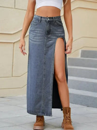 Slit Buttoned Denim Skirt with Pockets - Update AvenueDenim Dresses & SkirtsTrendsi1001008951192771001008951192772e731d62 - 6e1b - 4f2d - bf84 - fb079ad191b5 - MaxMedium