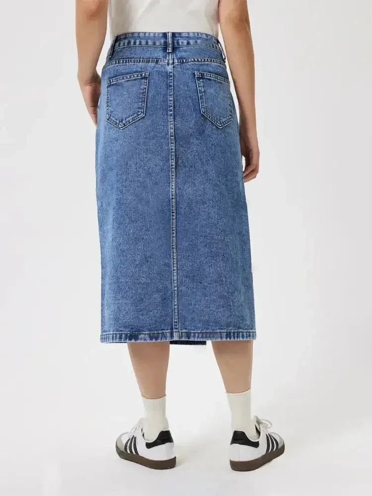 Slit Midi Denim Skirt with Pockets - Update AvenueDenim Dresses & SkirtsTrendsi100100017881527100100017881527625cba89 - 3765 - 4512 - 8d8a - 6753f9145857 - MaxMedium