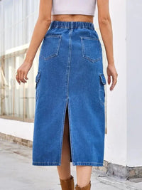 Slit Midi Denim Skirt with Pockets - Update AvenueDenim Dresses & SkirtsTrendsi100100265977269100100265977269b48e4068 - 0794 - 4851 - 99fe - 0d936142fbe3 - MaxMedium