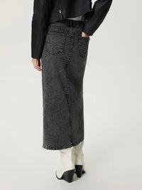 Slit Midi Denim Skirt with Pockets - Update AvenueDenim Dresses & SkirtsTrendsi1001007614719811001007614719815ddc84cc - 2ff7 - 461a - 8334 - fa1dbc485fe5 - MaxBlack