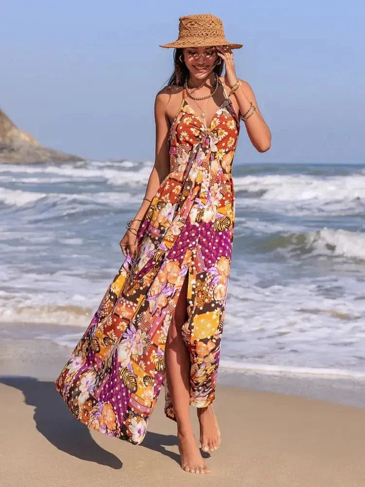 Slit Printed Halter Neck Cami Dress - Update AvenueBoho VibesTrendsi1001005575117861001005575117863fb22d6a - b5b7 - 4b72 - af62 - 0254df8716fe - Max - OriginMulticolor