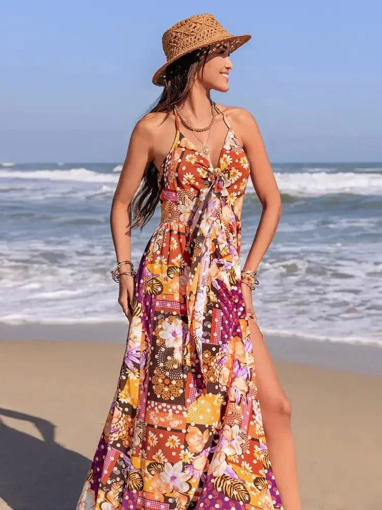 Slit Printed Halter Neck Cami Dress - Update AvenueBoho VibesTrendsi10010055751178610010055751178653df568b - fcd7 - 4689 - a09e - cb4f8814ca43 - Max - OriginMulticolor