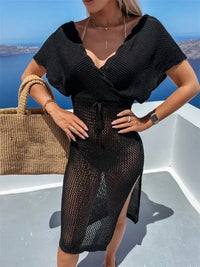 Slit Surplice Cap Sleeve Cover Up - Update AvenueTrendsi1001009953493111001009953493112a74492b - 8366 - 480f - a7f5 - cbfd1a493145 - MaxBlack