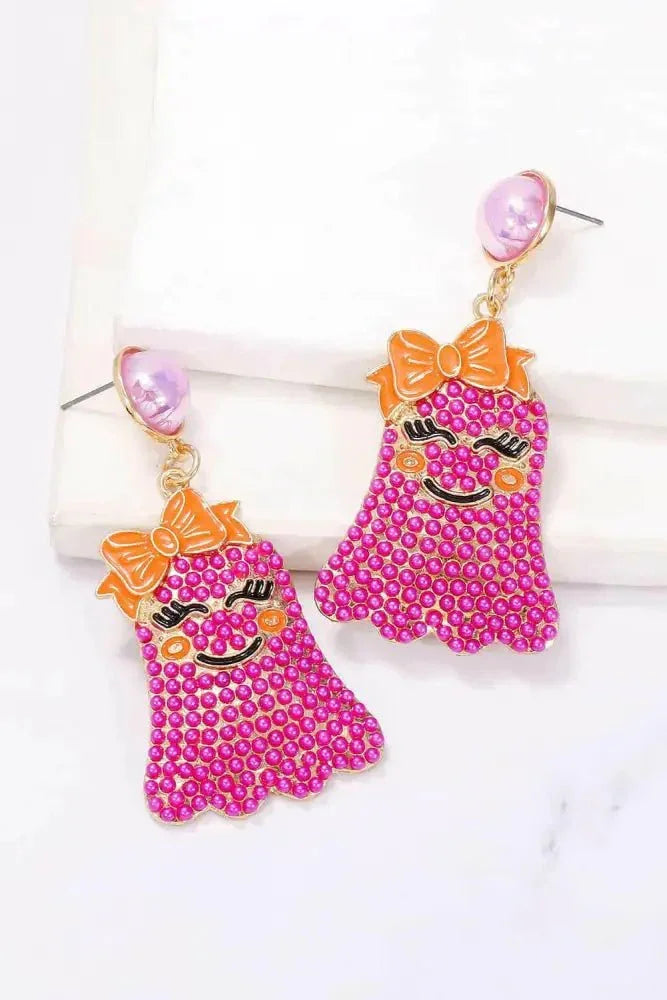 Smiling Ghost Shape Synthetic Pearl Earrings - Update AvenueHalloweenTrendsi10130072960529010130072960529095248a81d9414c7681fd8da56143e430 - MaxHot Pink