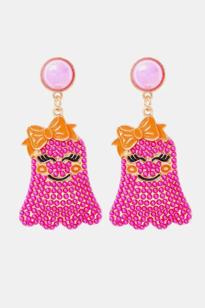 Smiling Ghost Shape Synthetic Pearl Earrings - Update AvenueHalloweenTrendsi101300729605290101300729605290913f7a6152d84c8cb493ab0d92e2b4e5 - MaxHot Pink