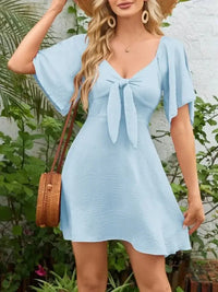Smocked Back Knotted Flutter Sleeve Dress - Update AvenueEffortless Elegance: DressesTrendsi100100009892595100100009892595644ab19a - 56b4 - 4439 - b4f9 - 92db4f09880e - Max - OriginLight Blue
