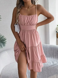 Smocked Back Tiered Cami Dress - Update AvenueEffortless Elegance: DressesTrendsi10010058230335910010058230335935542895 - 8dad - 43c6 - a9dc - 8c4565c0f620 - Max - OriginDusty Pink