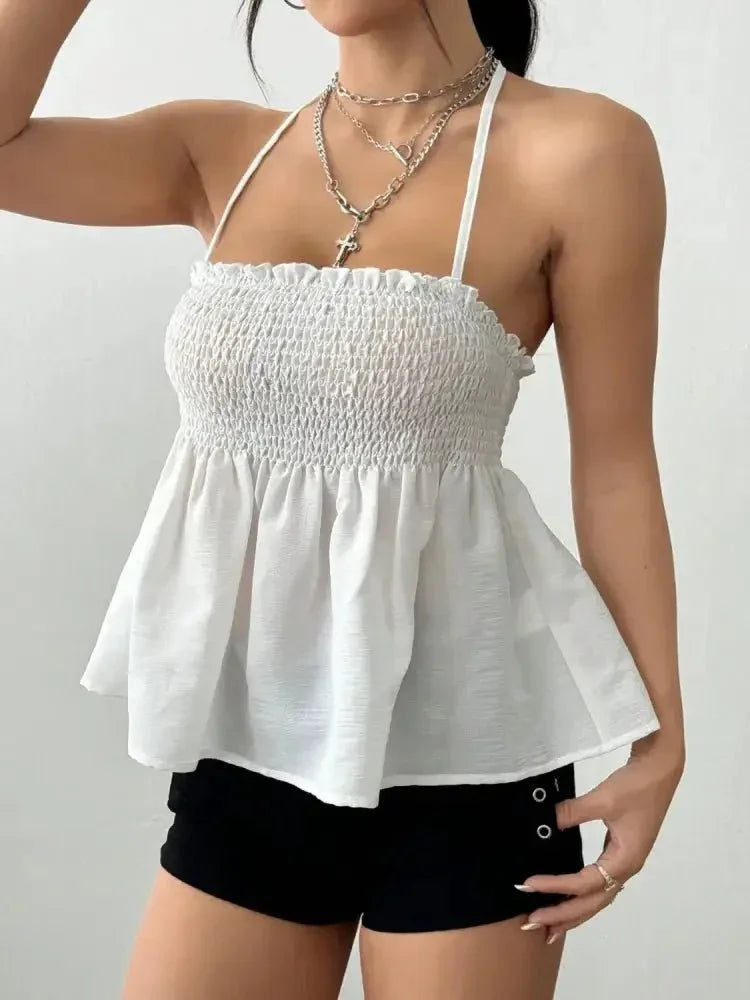 Smocked Frill Halter Neck Cami - Update AvenueTrendsi10010055679142710010055679142783a38a9a - 45b9 - 42e0 - a7ea - 55aad0750899 - Max - OriginWhite