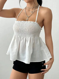 Smocked Frill Halter Neck Cami - Update AvenueTrendsi10010055679142710010055679142783a38a9a - 45b9 - 42e0 - a7ea - 55aad0750899 - Max - OriginWhite