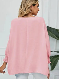 Smocked Lantern Sleeve Round Neck Blouse - Update AvenueTrendsi1001012904283111001012904283111781a0788a224aa4bc4699e884ed5808 - MaxBlush Pink