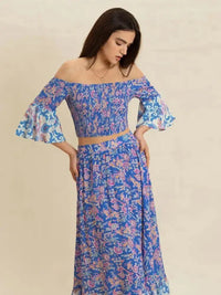 Smocked Off - Shoulder Printed Top and Skirt Set - Update AvenueBoho VibesTrendsi1001000032815751001000032815752eef2876 - ae40 - 4483 - b40a - 0f1df7295e77 - Max - OriginBlue Purple