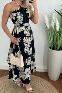 Smocked Printed Halter Neck Dress - Update AvenueVacation StyleTrendsi100100879291037100100879291037d503f9db - eba5 - 472c - 88d5 - 81bae2c1cafb - MaxBlack