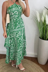 Smocked Printed Halter Neck Dress - Update AvenueVacation StyleTrendsi10010087929131810010087929131847ede684 - 702d - 4ee2 - bdb2 - b2958a158824 - MaxGreen