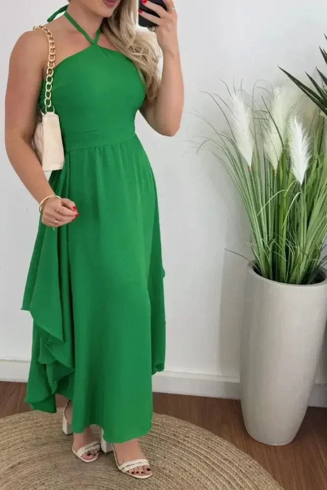 Smocked Printed Halter Neck Dress - Update AvenueVacation StyleTrendsi100100879291768100100879291768ff2c6a1b - b58a - 46d9 - 9557 - 988bae579c31 - MaxDark Green