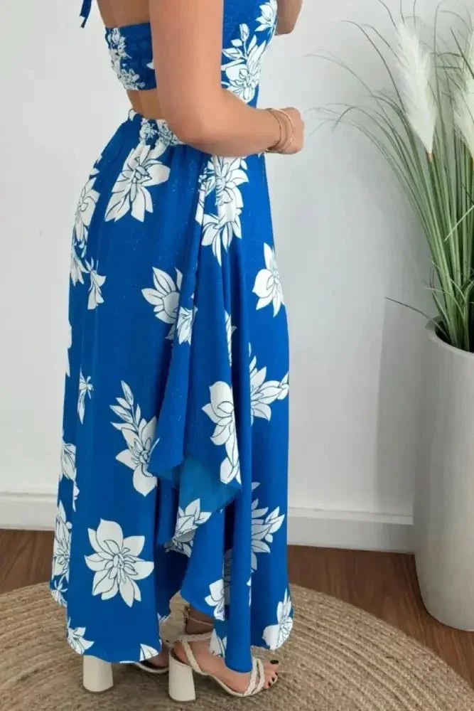 Smocked Printed Halter Neck Dress - Update AvenueVacation StyleTrendsi10010087929964810010087929964863c37aee - 5be7 - 41da - 893a - e9ea00ae0a7e - MaxBlue
