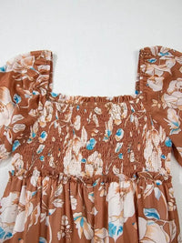 Smocked Printed Long Sleeve Tiered Dress - Update AvenueCasual DressesTrendsi100100420514817100100420514817Smocked Printed Long Sleeve Tiered DressFloral